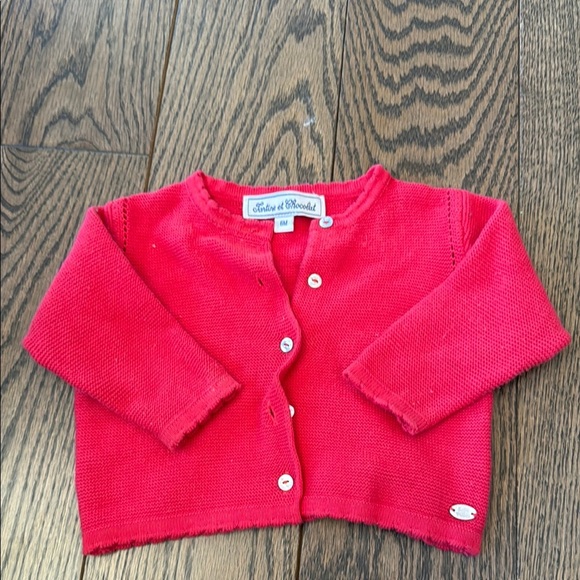 Tartine et Chocolat Red Knit Sweater 6 months baby unisex - Picture 1 of 8